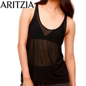🇨🇦 Aritzia Wilfred Free McNally Black Sheer Mesh Tank Top